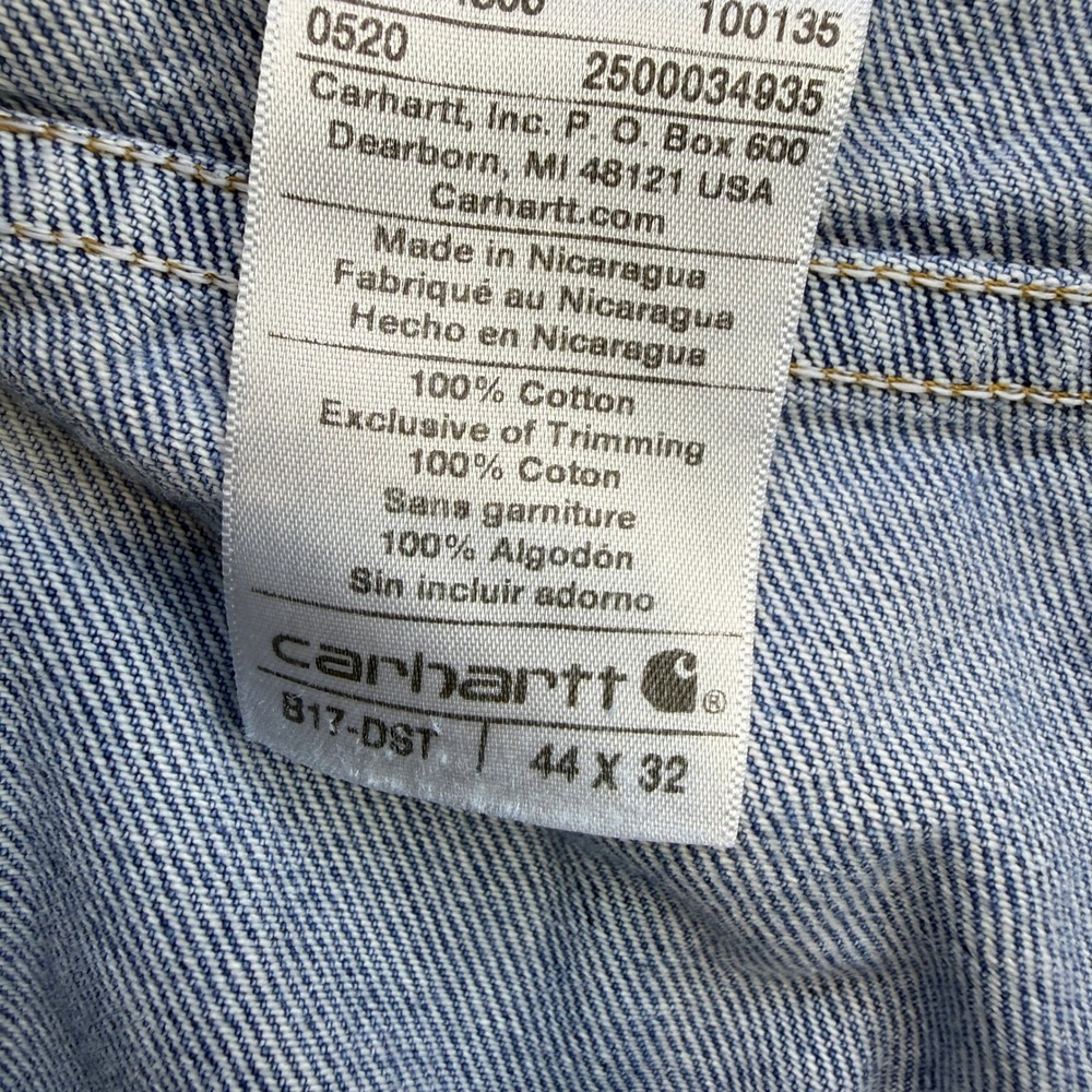 Carhartt B17-DST Jeans Mens 34x32 Blue Relaxed Fit‎ Workwear - Picture 4 of 5